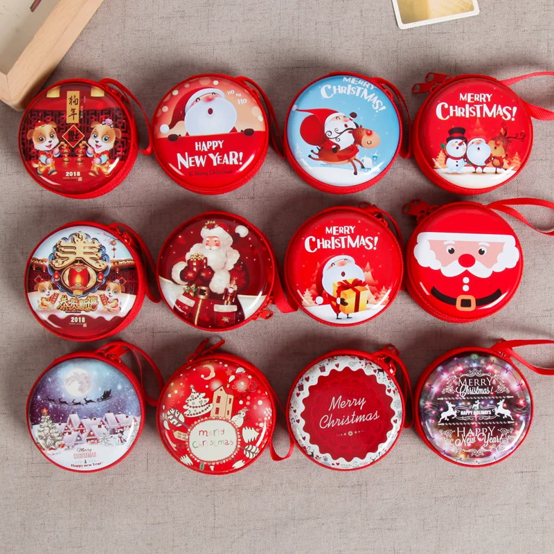 prativerdi Santa Claus Mini Storage Bag Money Box For USB Cable Coin Holder as a Christmas Gifts Zipper Lock Travel organizer7