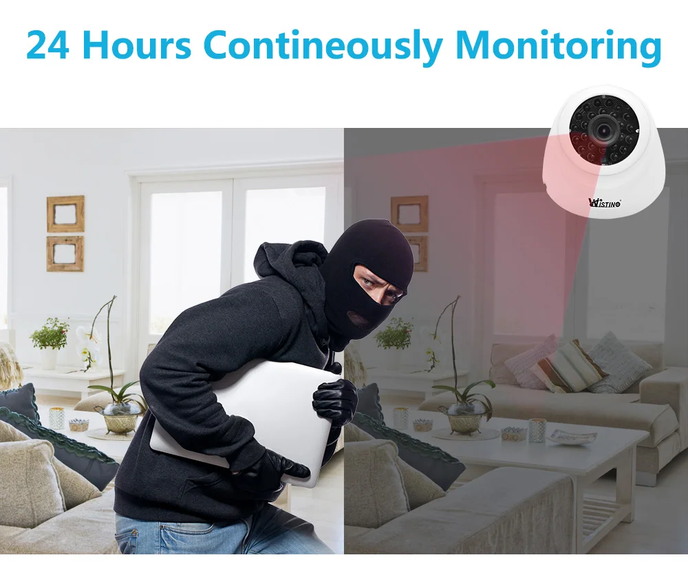 Wistino CCTV Analog Camera XMeye AHD Camera Dome Outdoor HD 1080P 720P P2P Surveillance Security Video Monitor IR Night Vision  (4)