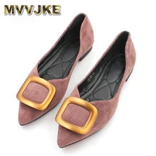 MVVJKE New Casual Shoes Woman Flats Shallow Pointed Toe Moccasins Soft Leather Ballet Flats Loafers Ladies Boat Shoes