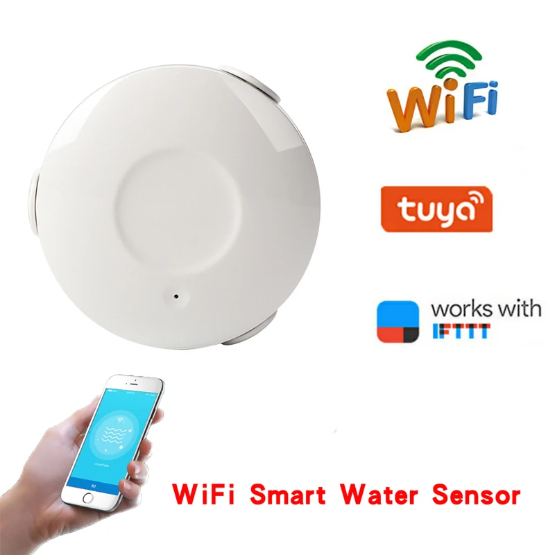 

Smart WIFI Water Flood Sensor Water Leakage WIFI Detector App Notification Alerts for Smart Home