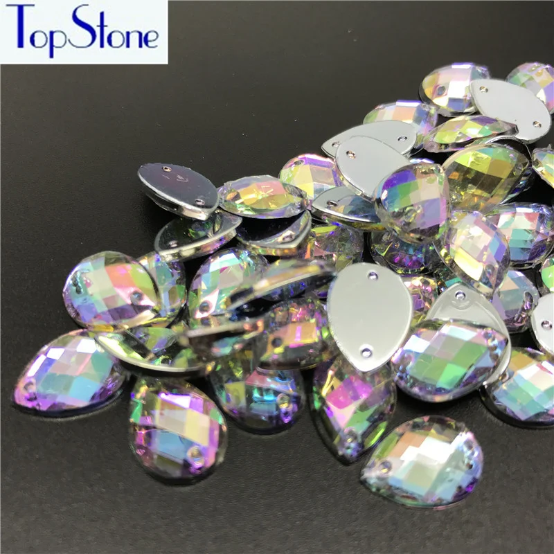 All Sizes Teardrop Sewing Crystal AB Flatback Rhinestones Sew On Acrylic Stones Droplet Strass Crystals For DIY Dress Clothing | Дом и сад
