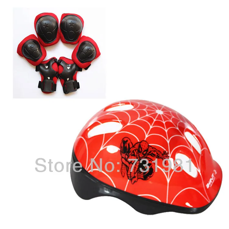 New 7pcs/Set Helmet Knee Elbow Wrist Protective Guard Pad Kid Skating