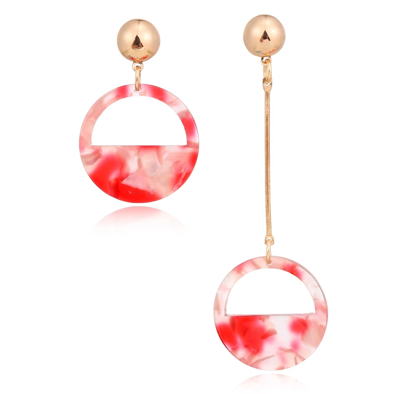 

XIYANIKE 5 Colors New Women Trendy Ethnic Vintage Asymmetric Acrylic Statement Drop Earrings for Women Jewelry Accessories E1384