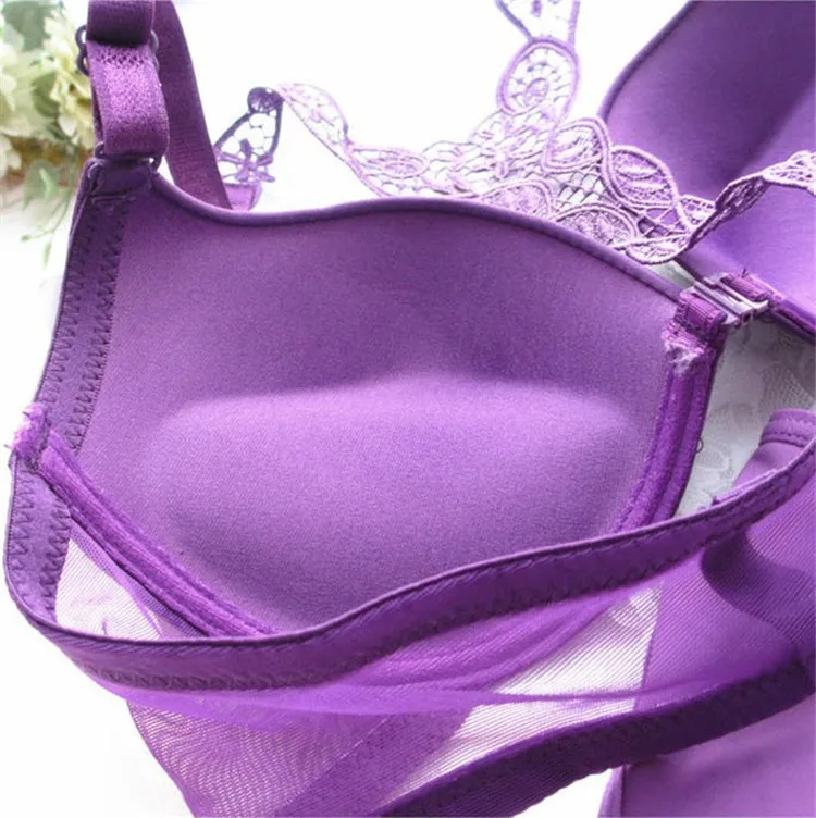 best bras New Sexy Bras For Women Smooth Embroidery Front Buckle Women Push Up Bra Thin Cup Brassiere Lace Intimate Bralette Lingerie sexy bra panty set