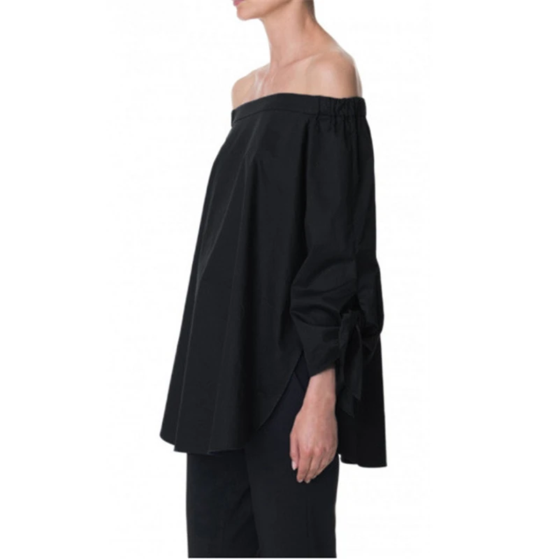 Gladiolus Off Shoulder Top Women Shirts Sexy Slash Neck Bow Tie Sleeve Loose Casual Shirt Women Blouse Blusas Mujer De Moda 2018 (16)