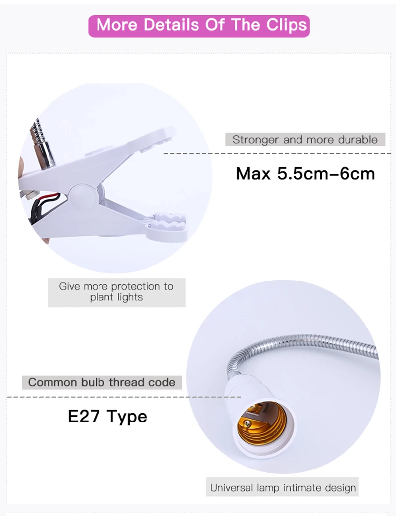200 светодиодный s Dual Head светодиодный растут лампа AC85-265V Клип растет лампа для E27 Светодиодная лампа для комнатных растений рассада цветов