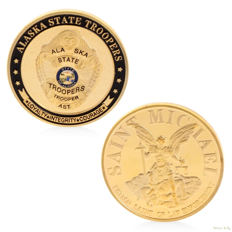 

2018 Meaningful Saint Michael Alaska State Troopers Commemorative Challenge Coin Collection Token Noncurrent Coin