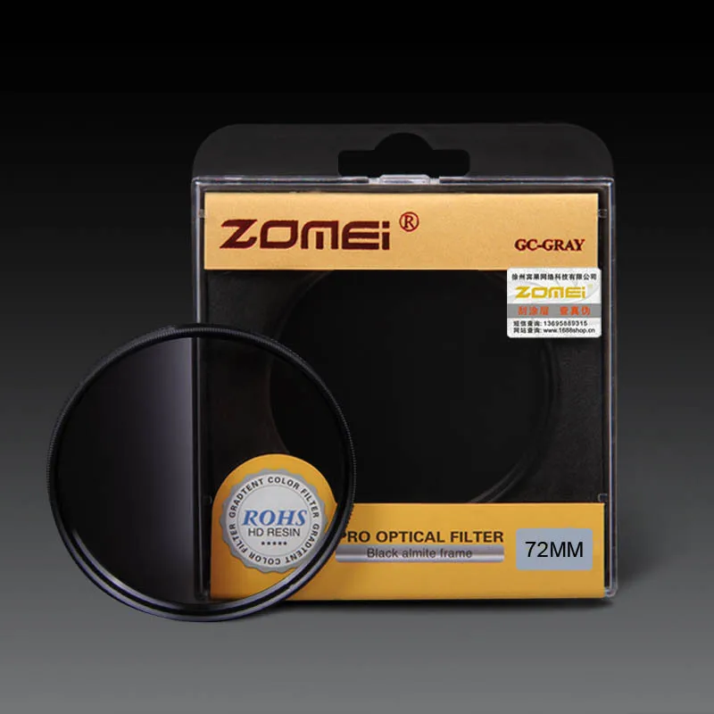 Zomei 72mm Circular Pro Optical GND Filter Gray Graduated Neutral