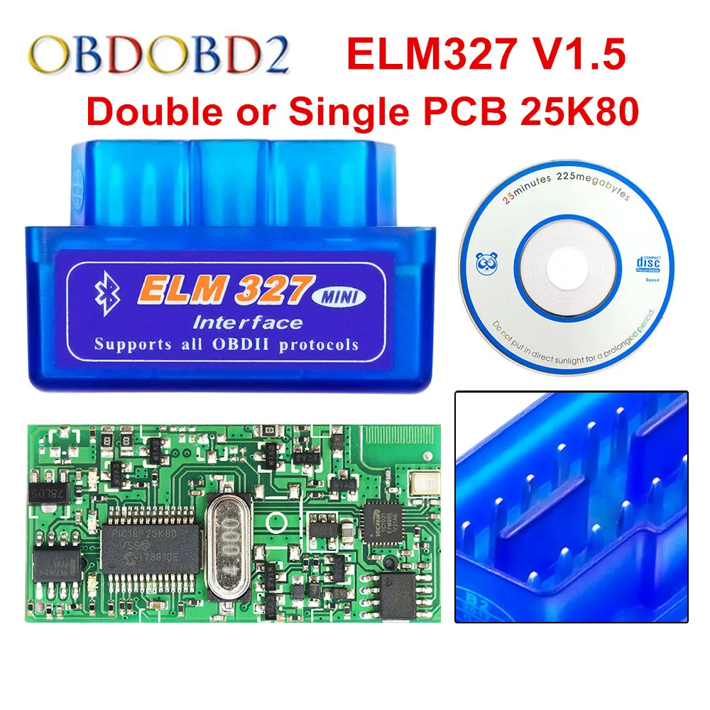 Супер Мини ELM 327 Bluetooth V1.5 PIC18F25K80 мини ELM327 1,5 OBD2 автомобиля диагностический инструмент Поддержка J1850 протоколы Бесплатная доставка