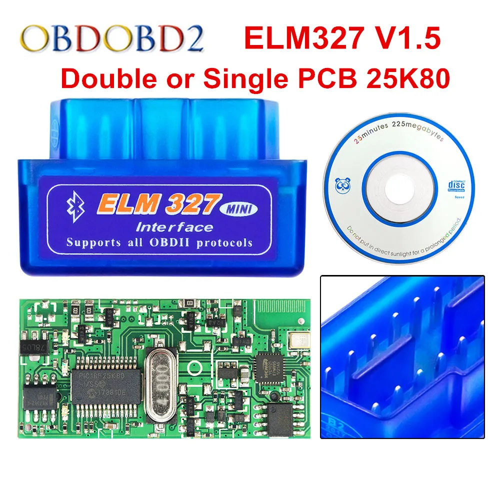 Super Mini ELM 327 Bluetooth V1.5 PIC18F25K80 ELM327 1 5 OBD2 автомобильный диагностический инструмент с