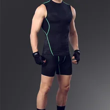 Для мужчин s платье с короткими рукавами Спортивная Одежда наборы для Для мужчин тренировки одежда комплект Фитнес Спортивная Открытый Ман бег нижнее белье