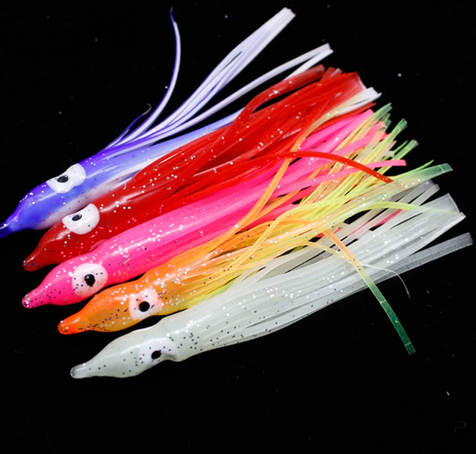  YINGTOUMAN 2PCS/LOT 2 g 9.5 cm Color Small Octopus Trolling Soft Bait Squid Fake Bait Swimming Real