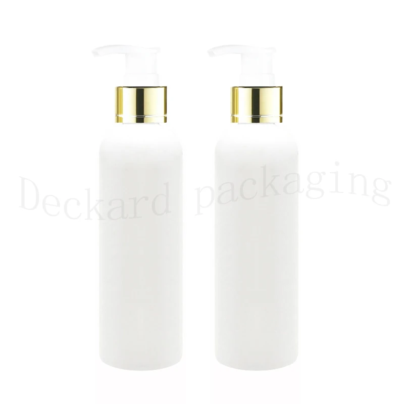 100ml 150ml 200ml 250ml cosmetic body lotion container with gold collar