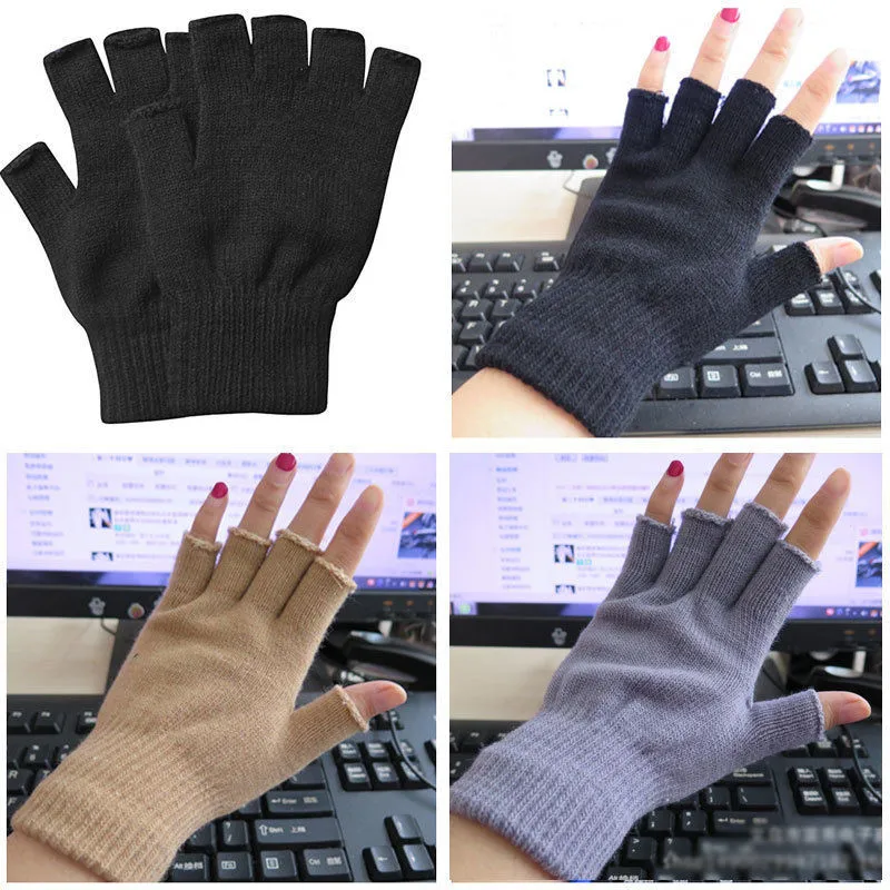 

2018 Hot Sale Girls Exposed Finger Women's Gloves Winter Autumn Knitted for Women Fingerless Gloves Wrist Warm Mittens