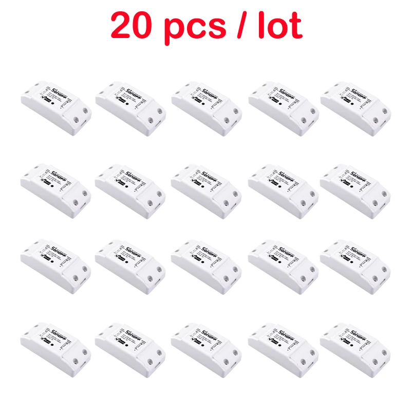 

20pcs Sonoff Basic with Alexa Smart Wifi Switch Domotica Wifi Light Switch Smart Home Universal DIY Remote Wireless Smart Switch