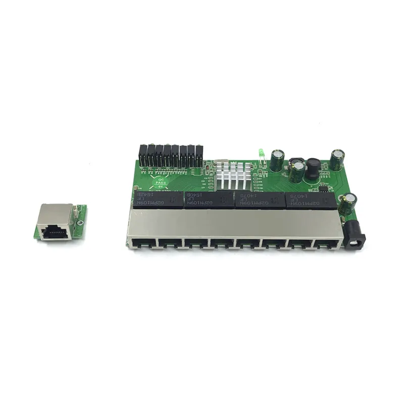 OEM PBC 8 портов Gigabit Ethernet коммутатор 8 портов с 8 pin-разъемом 10/100/1000 м концентратор 8way штекер питания печатная плата OEM schroef gat