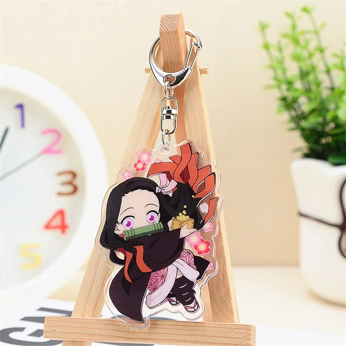 Аниме Demon Slayer: Kimetsu no Yaiba Kamado Tanjirou Nezuko акриловый брелок для косплея фигурка