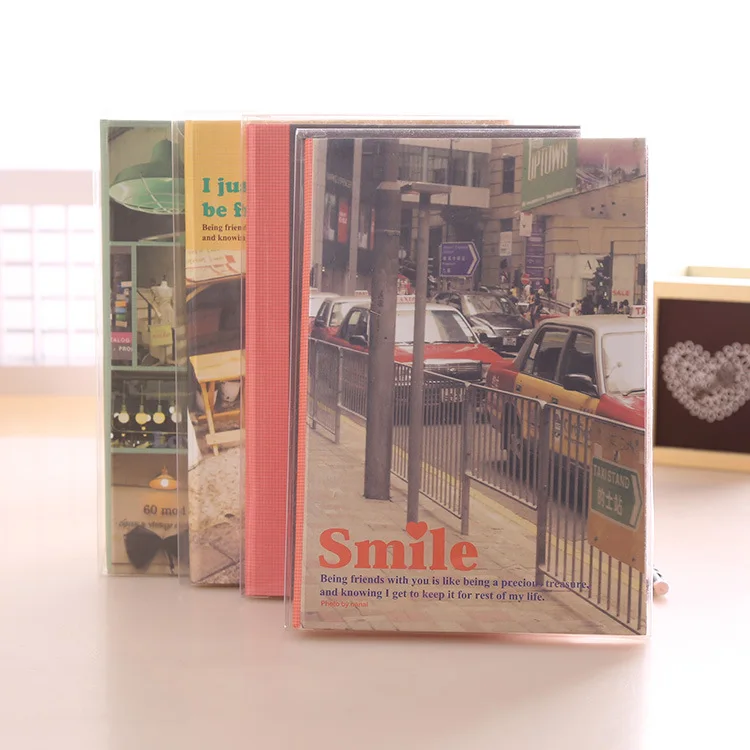 

Korean stationery PVC hardcover notebooks Student Diary notepad 84 sheets PVC cover notebook school office supplies random color