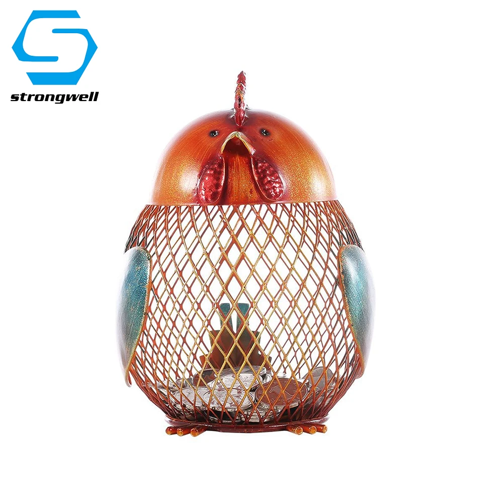 

Simple Chick Coin Bank Miniature Figurine Iron Money Box Crafts Model Desktop Home Decoration Accessories Borthday Gift Kids Toy