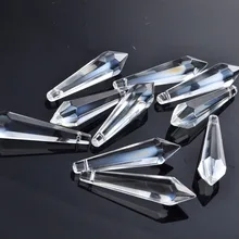 55MM 10Pcs/Bag Clear Crystal Glass Chandelier Lamp Lighting Part Prisms Drops Pendants Wedding Light Accessories Home Decoration