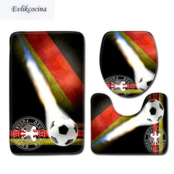 

Free Shipping 3pcs Passion Football U Toilet Bath Mat Banyo Bathroom Carpet Set Non Slip Tapis Salle De Bain Floor Alfombra Bano