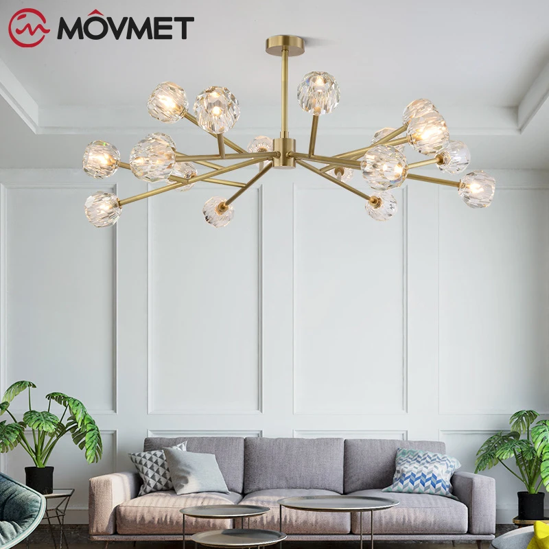 

Crystal Led Lamp Modern Design Chandelier Ceiling Living Room Bedroom Dining Room Light Fixtures Decor Home Lighting G4 Bulb