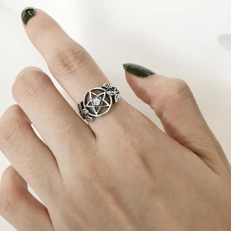 Аутентичные 925 пробы серебряные ослепительные блестящие звезды палец кольцо для женщин Роскошные модные ювелирные изделия S925 подарок