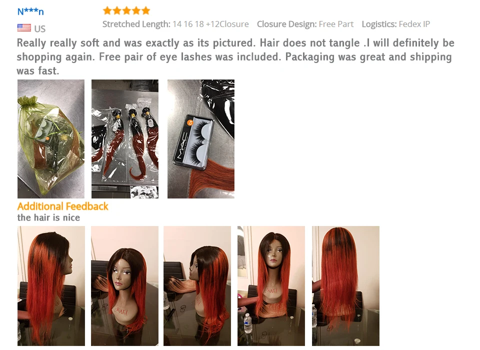 350 Laranja Cor Loira Do Cabelo Humano