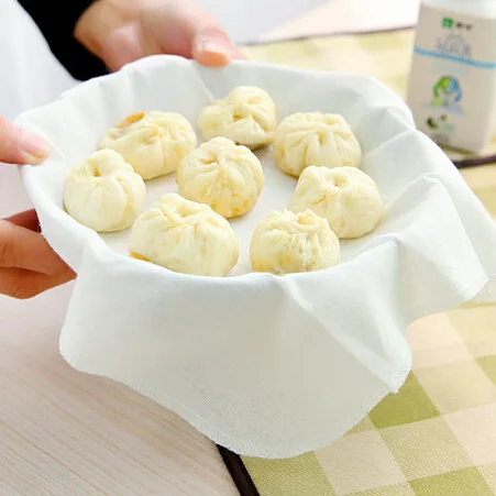 

32x32cm Non-Stick Steamer Mesh Pad Round Dumplings Mat For Steamed Stuffed Buns/Bread Pastry Kitchen Cooking Tools