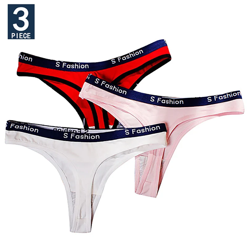 

3pcs/Lot Cotton Sexy G-String Women Panties Lingerie Underwear Women Thong Low Waist Tanga Women Sexy Panties Briefs For Women