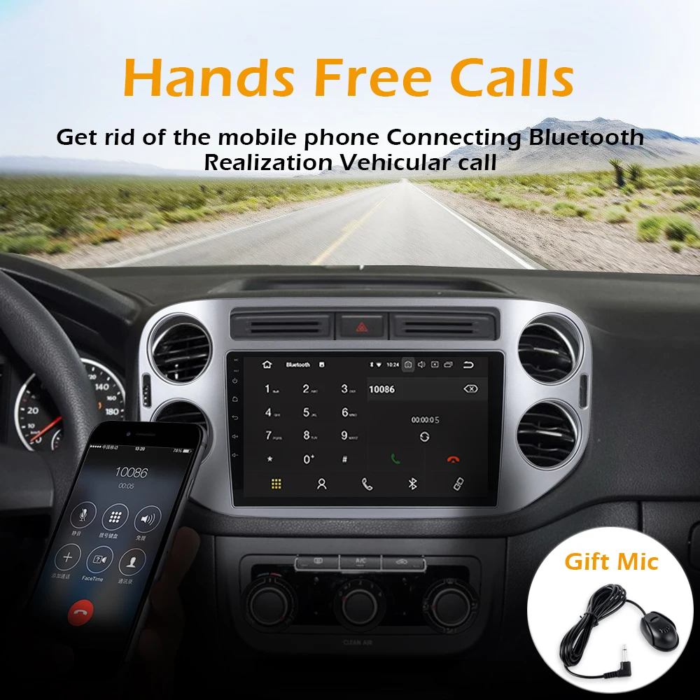 Best 9" HD Digital Touch Screen Octa-Core 64bit Android 9.0 radio car for Volkswagen VW Tiguan 2010-2015 with 4GB RAM + 32GB ROM 3