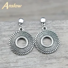 Anslow, модное ювелирное изделие,, скидка, цинк, Круглые, закрученные, дешевые, женские серьги, шарм, бижутерия, рождественский подарок, LOW0092AE