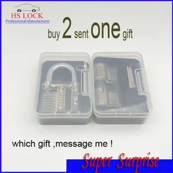 

Super Surprise ! buy 2 pcs transparent lock sent one gift locksmith tools pratice lock set professional locksmith tool