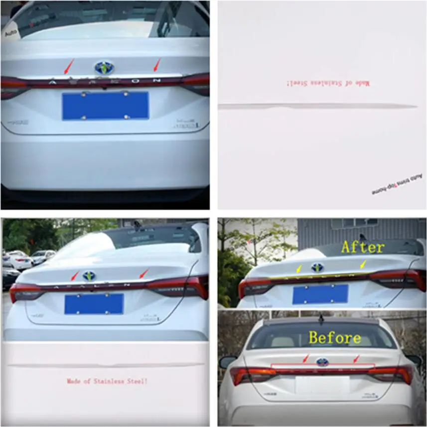 

Yimaautotrims Rear Door Tailgate Tail Upper Strip Plate Protector Cover Trim Chromium Styling Fit For Toyota Avalon 2019 2020