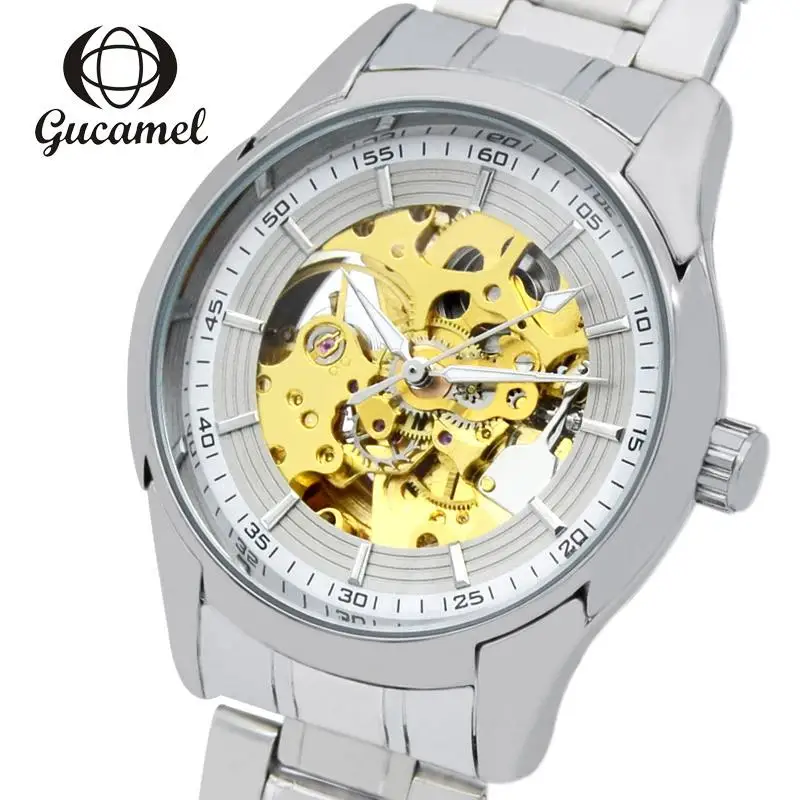 

Mens Watches Top Brand Luxury Steel watch men mechanical automatic 2017 New Skeleton Waterproof Quality Fashion Sport Famous