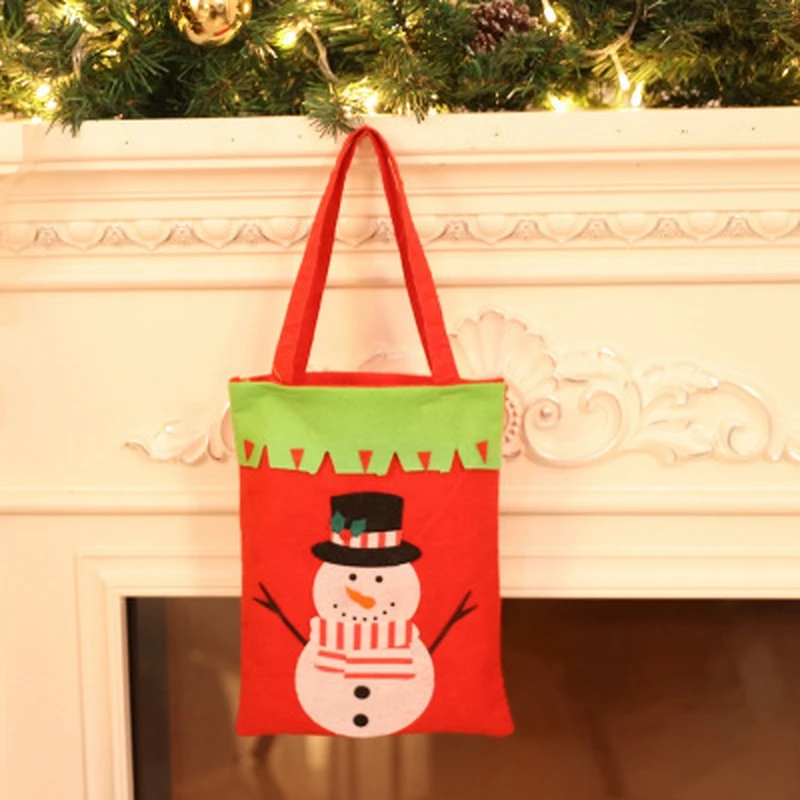 Merry Christmas Santa Sack Gift Bags Snowman Decoration for New Year Xmas Candy Bag Handmade Christmas Gift Bag