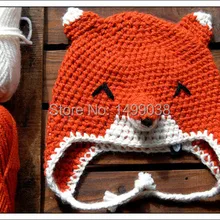 Детские шапочки Фокс шлема вязания крючком для опора gorros Invierno