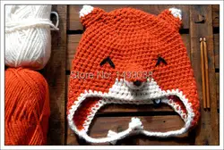 Детские шапочки Фокс шлема вязания крючком для опора gorros Invierno