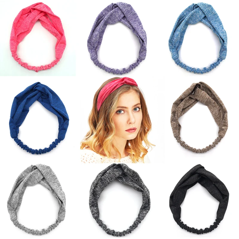 Wide-Vintage-Hair-Accessories-Fashion-Ladies-Headbands-Solid-Color-Hairbands-Wash-Face-Cross-Elastic-Hair-bands