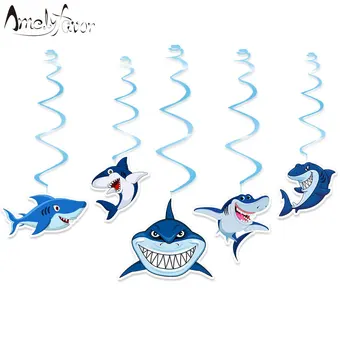 

Shark Party Ceiling Hanging Swirl Decorations Cutout Party Supplies DIY Decorations Event Party Festive