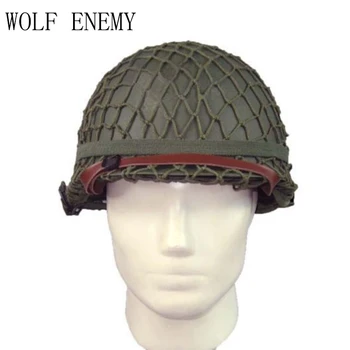 

NEW WW2 U.S M1 Tactical Military Steel Helmet with Netting Cover WWII Equipment Replica