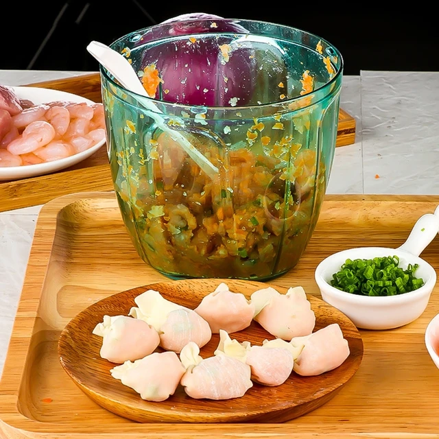 SKYMEN Manual Food Processor Chopper Blender Slicer Safe Free Durable Portable Kitchen Household Vegetables Fruit Meat Processor