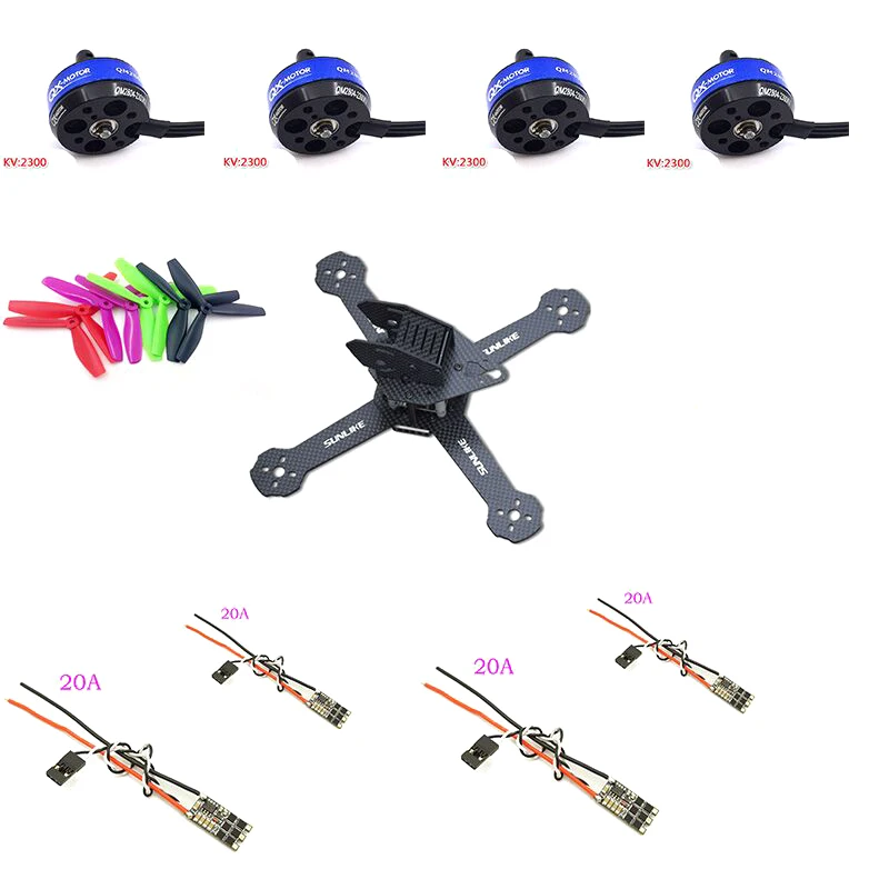 

RC plane 210 mm Carbon drone fpv quadcopter frame kit CC3D Flight Controller rs 2204 2300 brushless motor 20A ESC free shiping