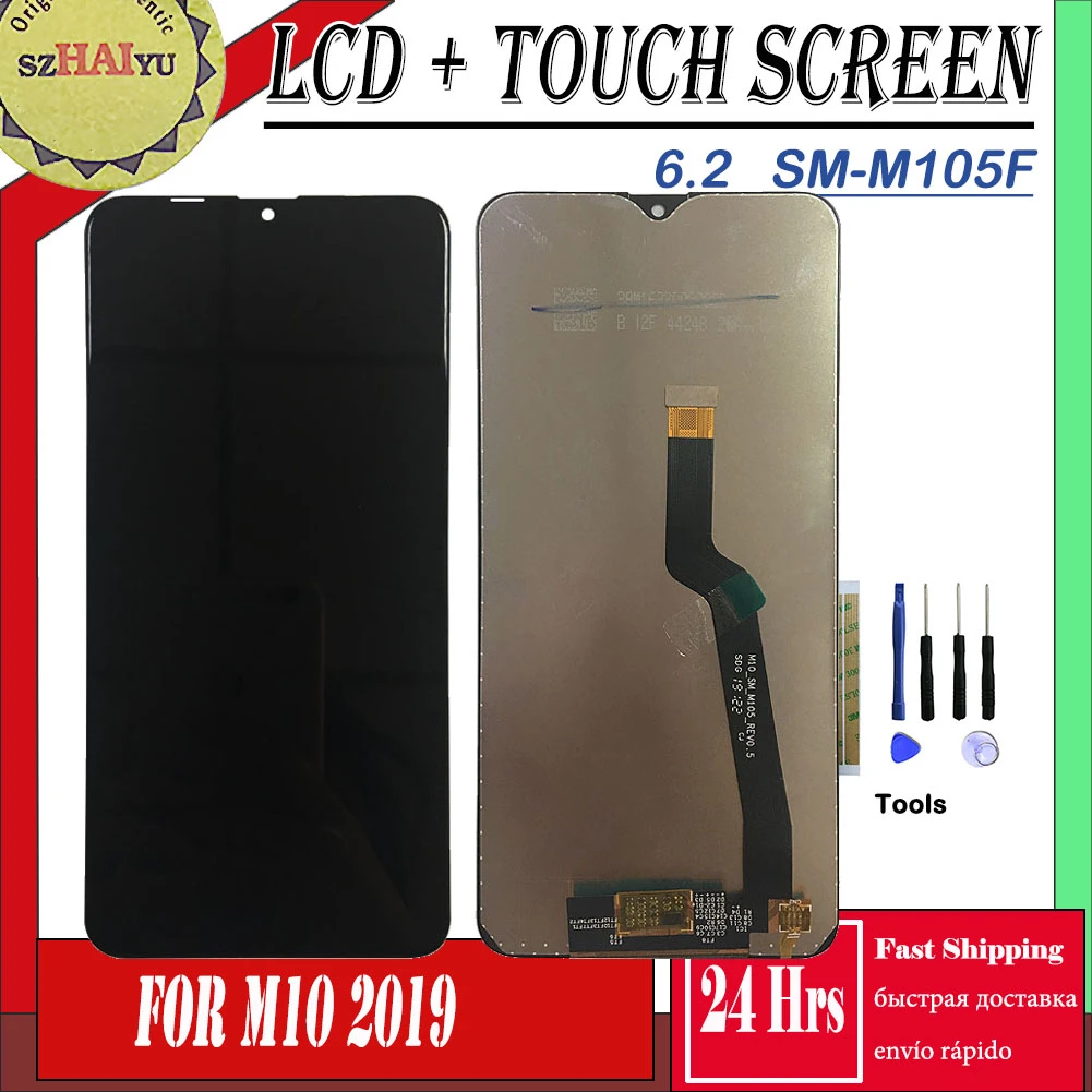 

SZHAIYU 6.2 TFTLCD Display For Samsung Galaxy M10 2019 SM-M105 M105F M105G/DS Touch Screen Digitizer Assembly With Tools