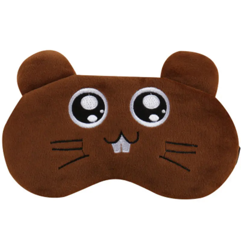 Cute Bear Girls Eye Mask Sleep Eyepatch Travel Relax Sleeping Cover Adjustable Portable Blindfold Aid Grey No Ice Bag| |