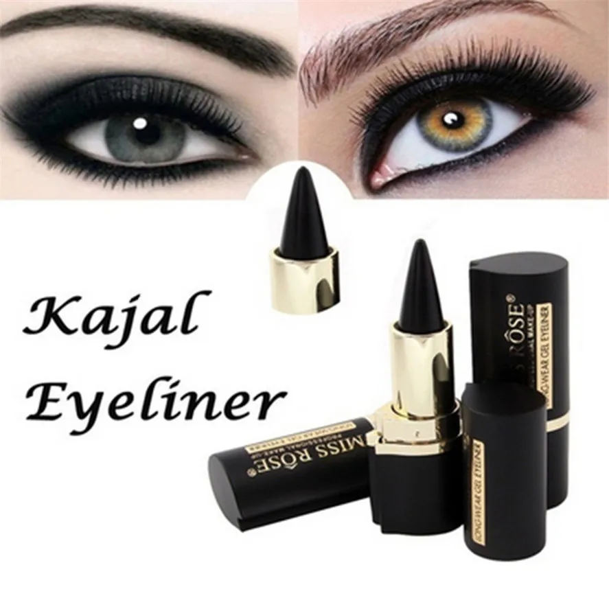 

MISS ROSE 1PC Wateroroof Eyeliner Cream Beauty Makeup Eyes Pencil Longwear Black Gel Eye Liner Stickers Moisturizer Eyeliner