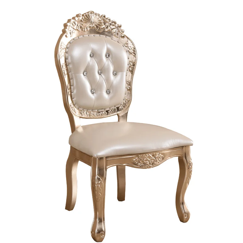 Луи Мода Роскошный Ding кожаный стул Европейский стиль; Дерево производство ресторан стул в приемную американской мебели