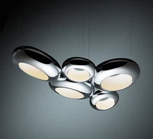 noovo design aura pendant lamp modern suspension lighting hanging light chrome copper color 3 heads 5 heads led