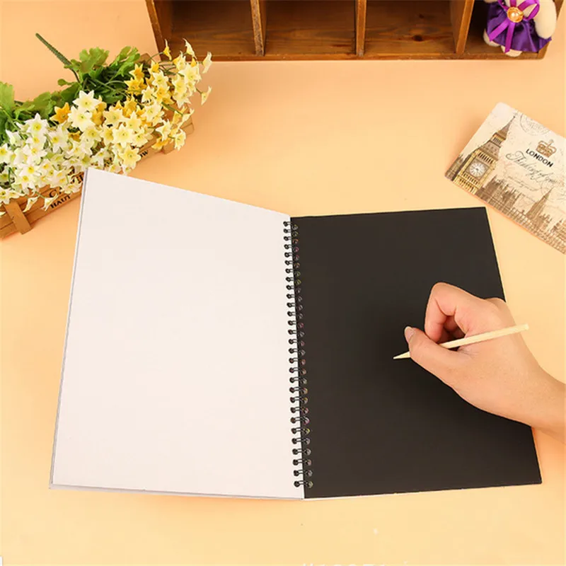 

19*26cm Large Magic Color Rainbow Scratch Paper DIY Doodling Rainbow Scratch Painting Children Educational Creative Kids Learn