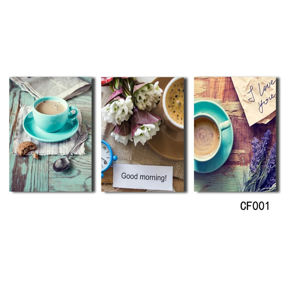 

3 Piece Coffee series Canvas Painting still life Posters and Prints Modern for Living Room Home Decor Wall Art/11Y-ZT-22